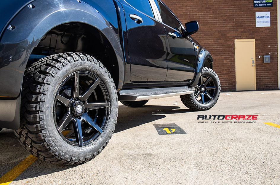 FORD RANGER AVALANCHE MATTE BLACK FRONT MILLED